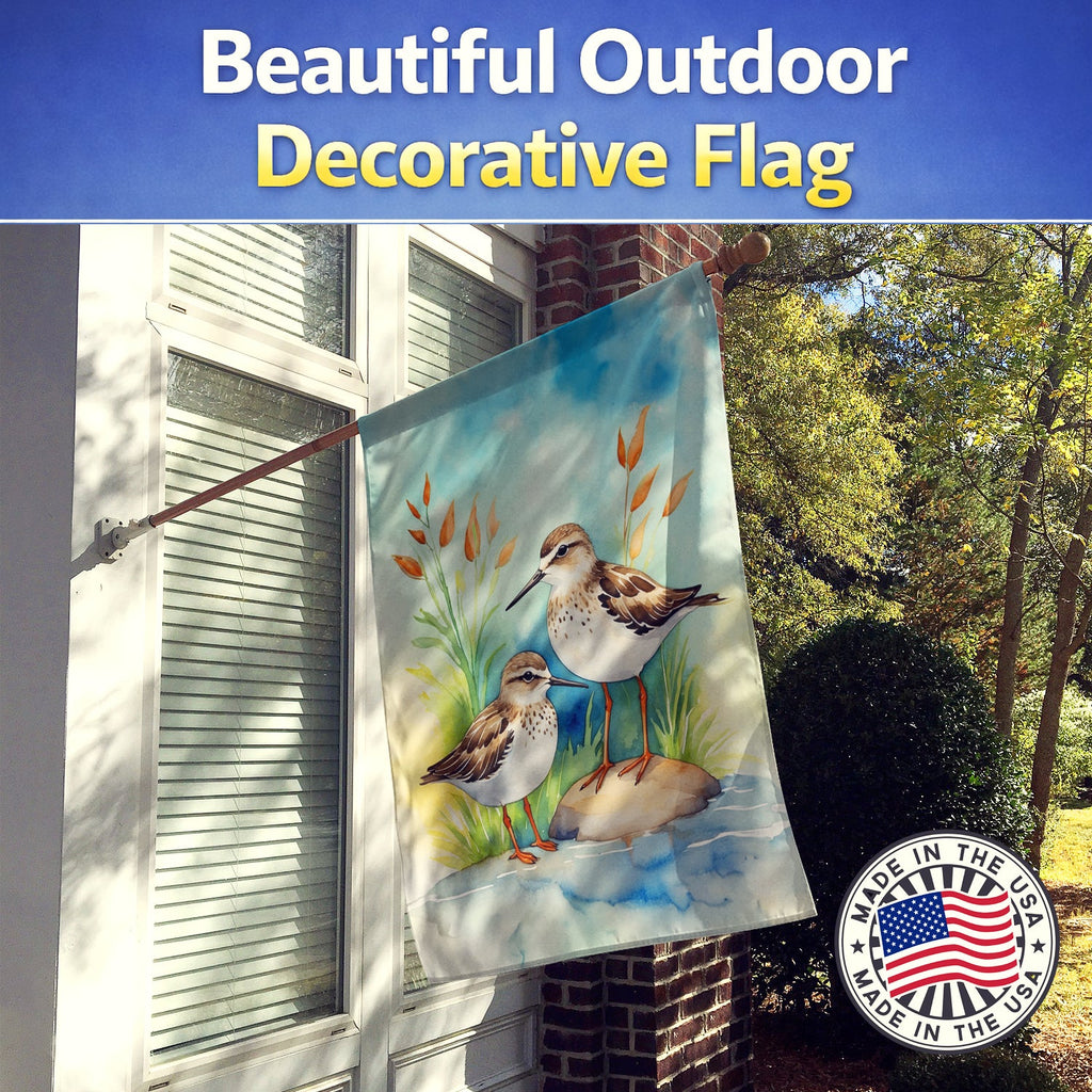 Sandpipers Bird House Flag 28x40 Porch Sleeve Pole Decorative Outside Yard Banner Artwork Wall Hanging, Polyester