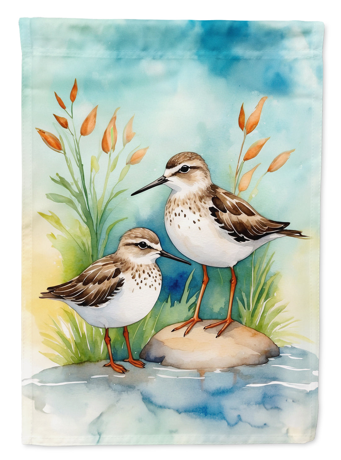 Sandpipers Bird House Flag 28x40 Porch Sleeve Pole Decorative Outside Yard Banner Artwork Wall Hanging, Polyester