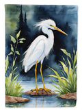 Snowy Egret Bird House Flag 28x40 Porch Sleeve Pole Decorative Outside Yard Banner Artwork Wall Hanging, Polyester