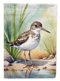Spotted Sandpiper Bird House Flag 28x40 Porch Sleeve Pole Decorative Outside Yard Banner Artwork Wall Hanging, Polyester