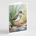 Spotted Sandpiper Bird Greeting Cards Pack of 8 Blank Cards with Envelopes Whimsical A7 Size 5x7