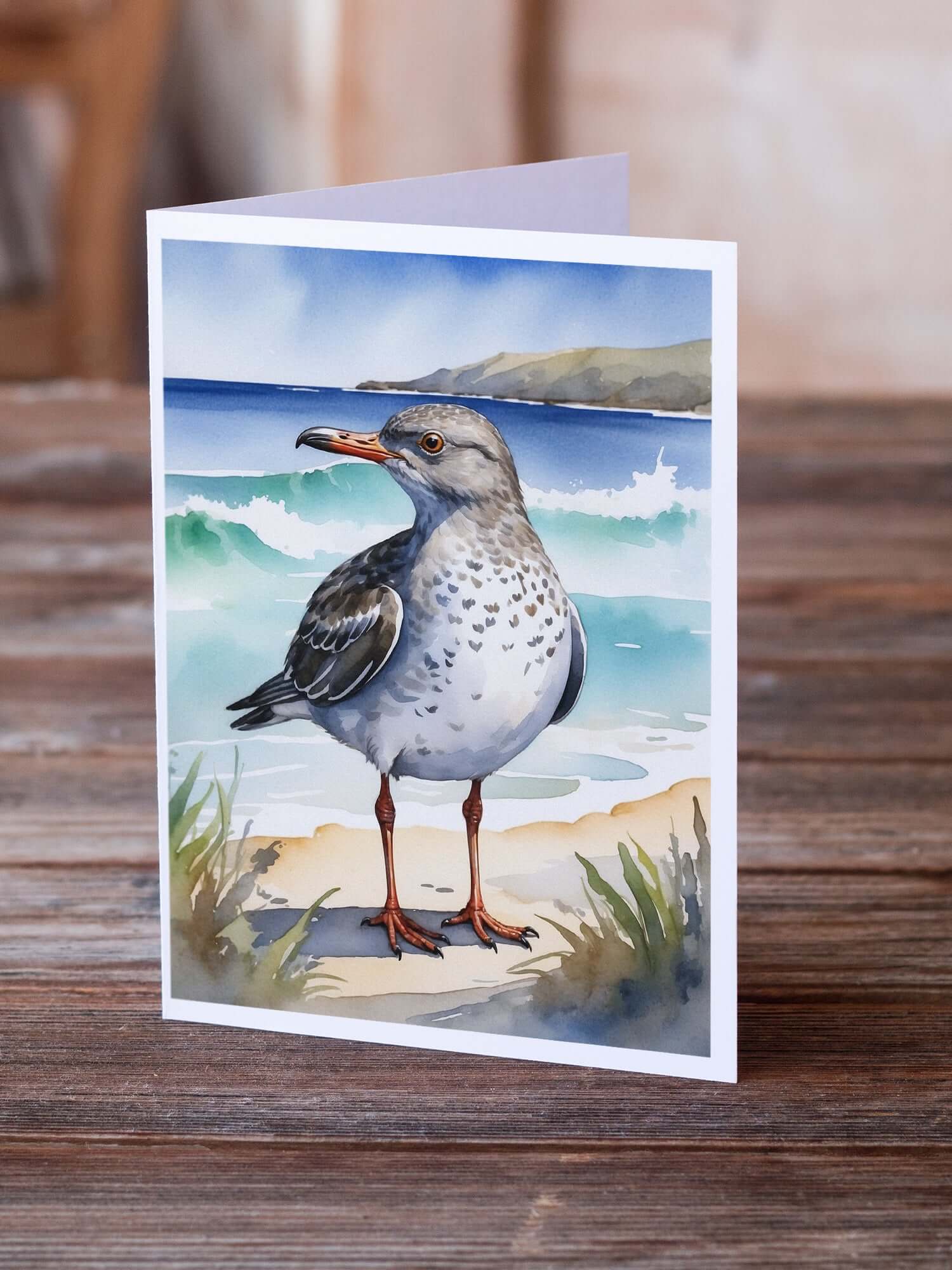 Surfbird Bird Greeting Cards Pack of 8 Blank Cards with Envelopes Whimsical A7 Size 5x7