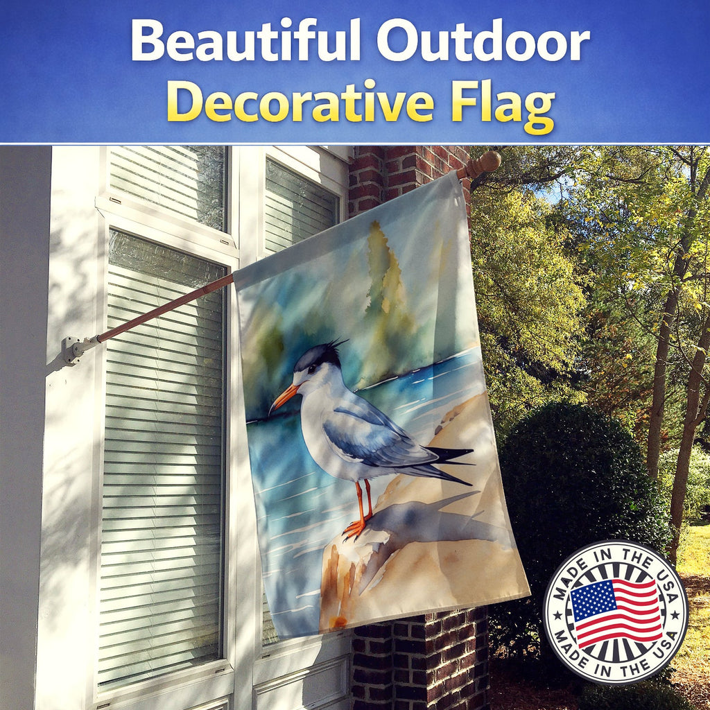 Tern Bird House Flag 28x40 Porch Sleeve Pole Decorative Outside Yard Banner Artwork Wall Hanging, Polyester