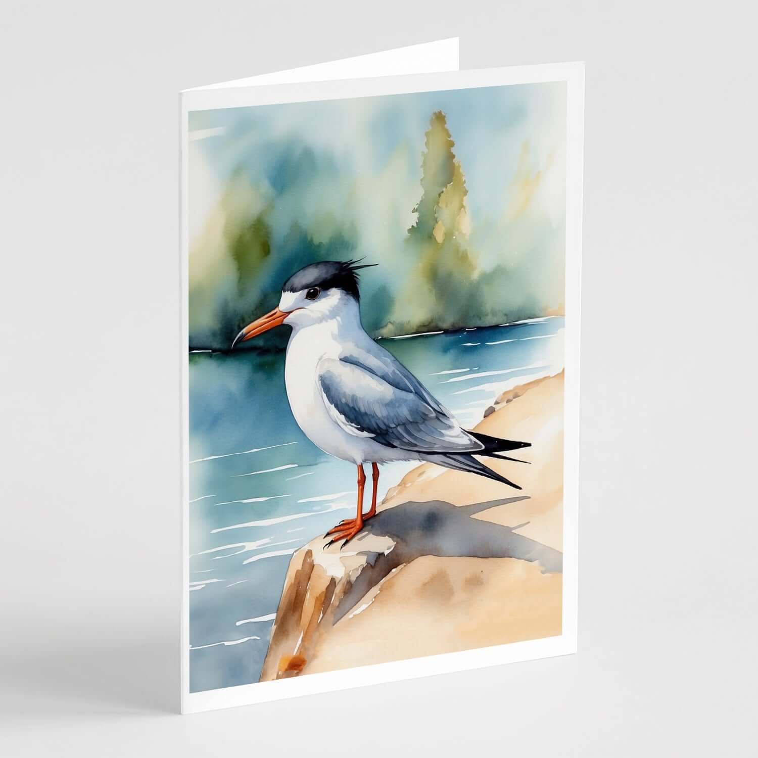 Tern Bird Greeting Cards Pack of 8 Blank Cards with Envelopes Whimsical A7 Size 5x7
