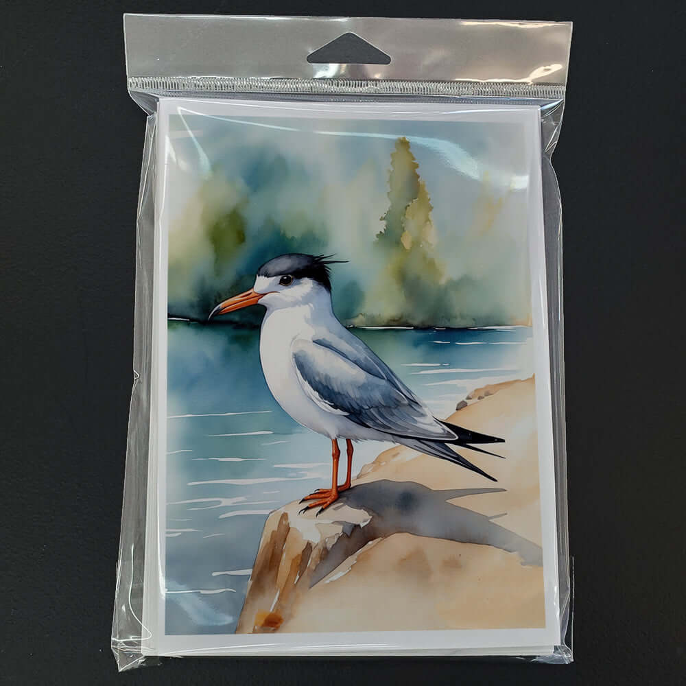 Tern Bird Greeting Cards Pack of 8 Blank Cards with Envelopes Whimsical A7 Size 5x7