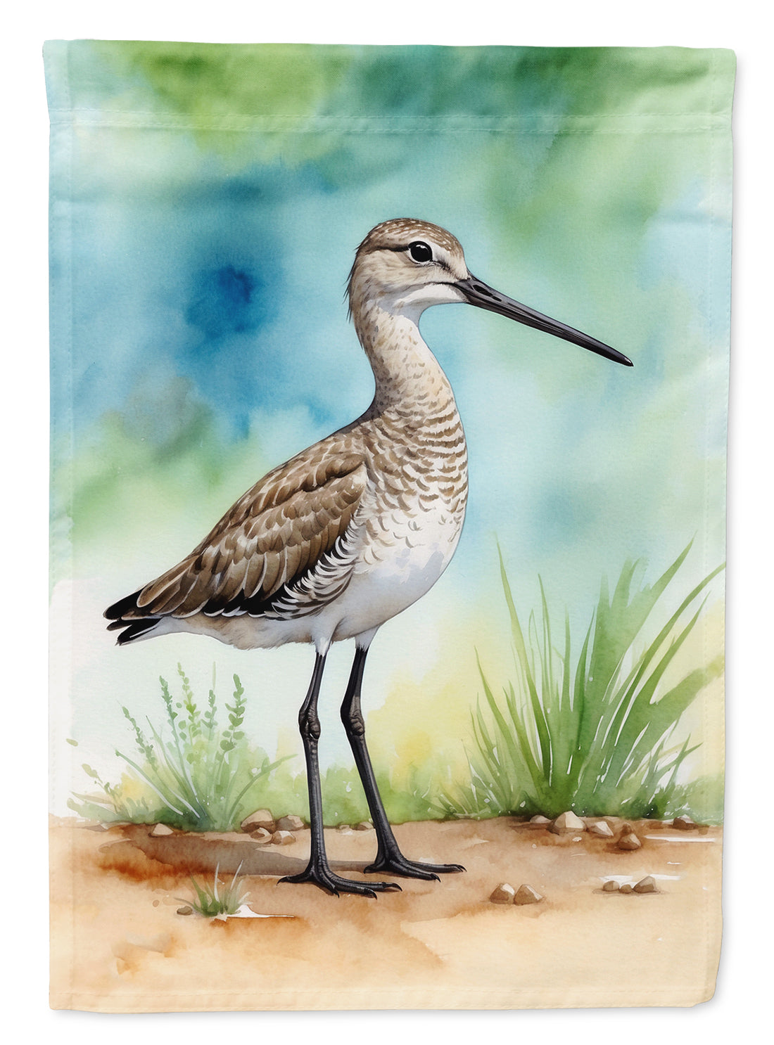 Western Willet Bird House Flag 28x40 Porch Sleeve Pole Decorative Outside Yard Banner Artwork Wall Hanging, Polyester
