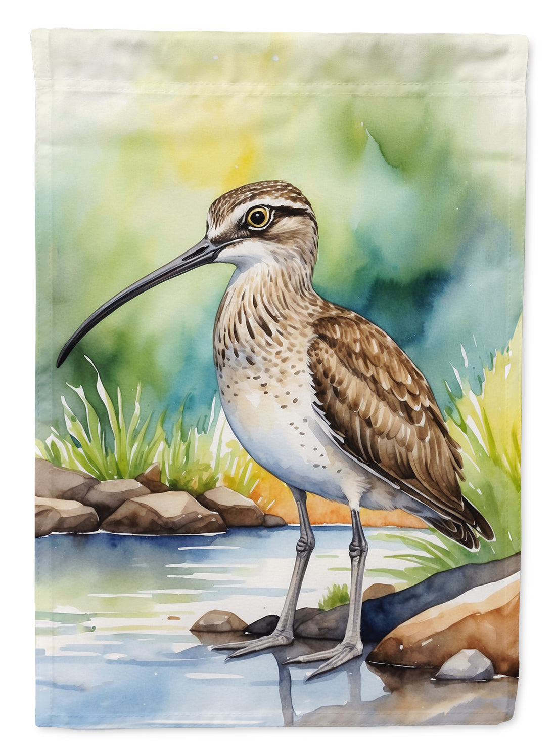 Whimbrel Bird House Flag 28x40 Porch Sleeve Pole Decorative Outside Yard Banner Artwork Wall Hanging, Polyester