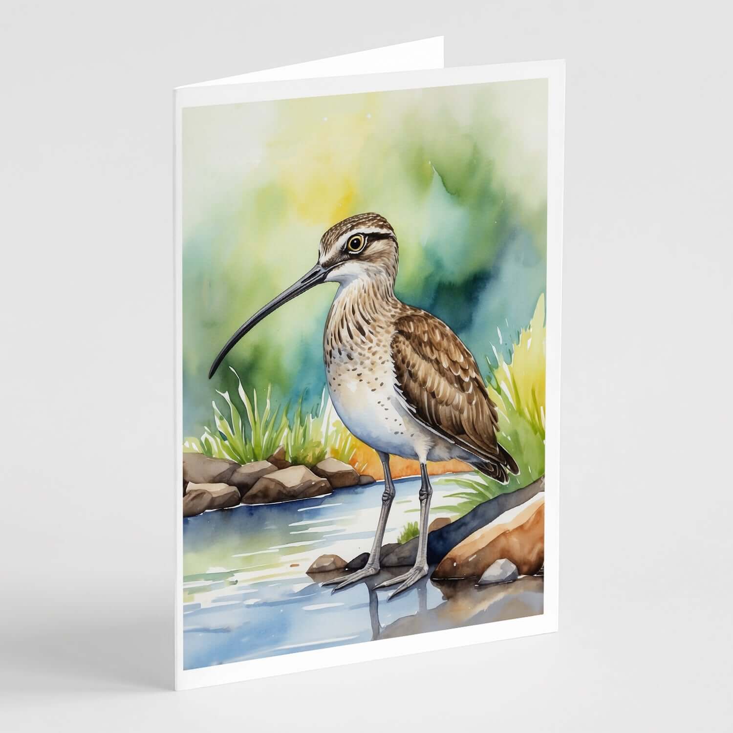 Whimbrel Bird Greeting Cards Pack of 8 Blank Cards with Envelopes Whimsical A7 Size 5x7