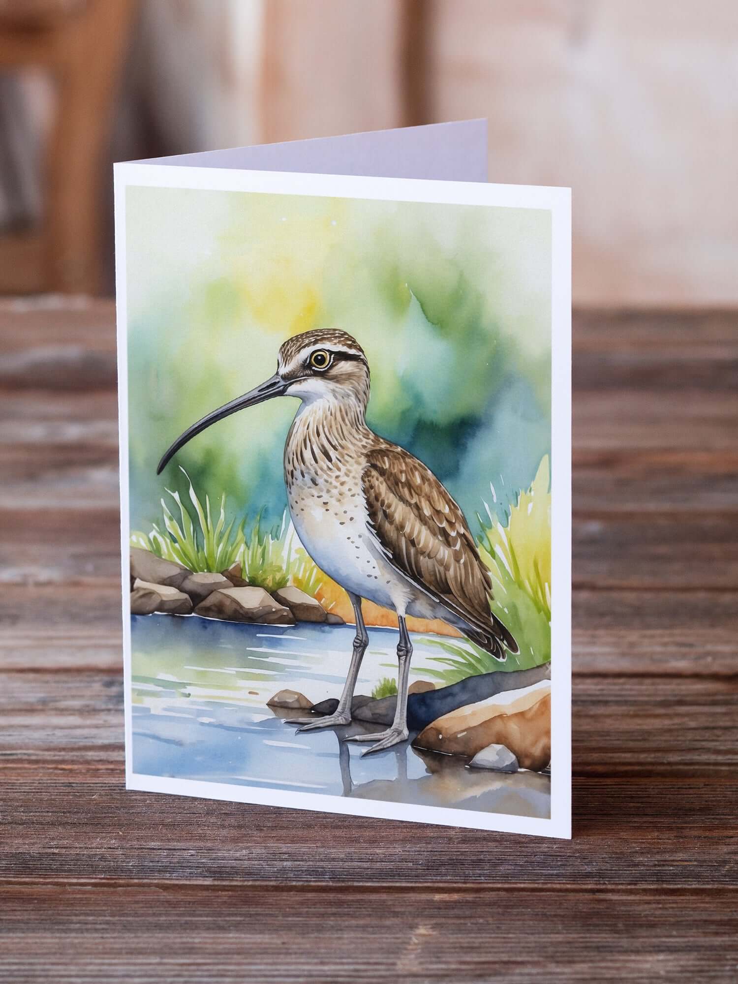 Whimbrel Bird Greeting Cards Pack of 8 Blank Cards with Envelopes Whimsical A7 Size 5x7