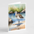 Willet Bird Greeting Cards Pack of 8 Blank Cards with Envelopes Whimsical A7 Size 5x7