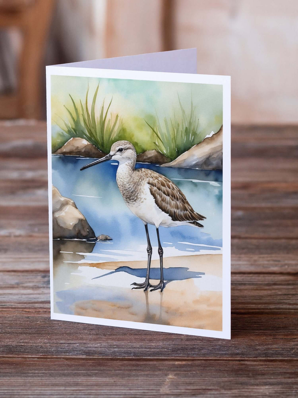 Willet Bird Greeting Cards Pack of 8 Blank Cards with Envelopes Whimsical A7 Size 5x7