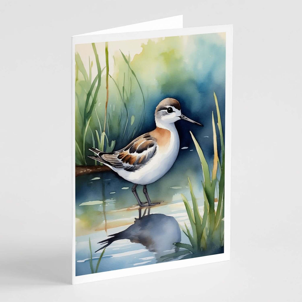 Wilson's Phalarope Bird Greeting Cards Pack of 8 Blank Cards with Envelopes Whimsical A7 Size 5x7