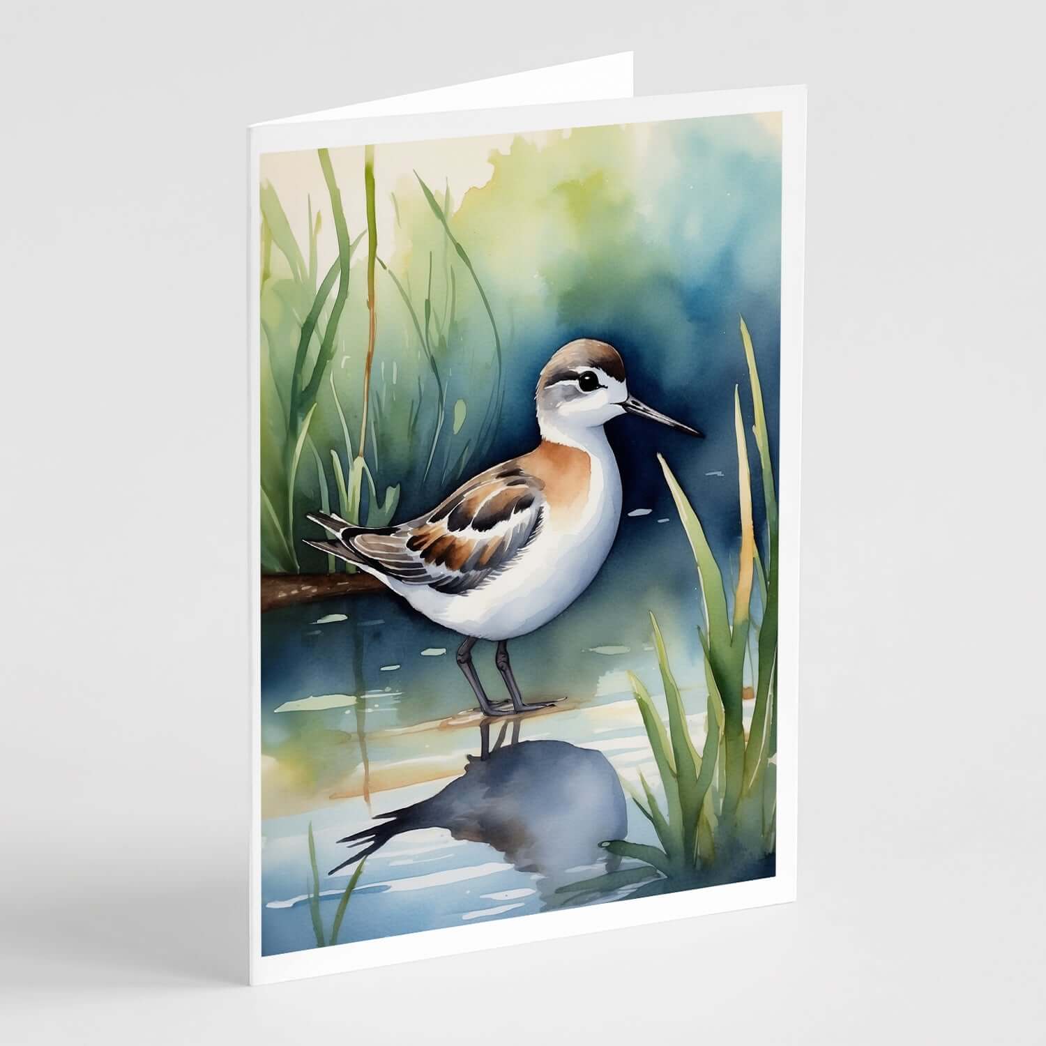 Wilson's Phalarope Bird Greeting Cards Pack of 8 Blank Cards with Envelopes Whimsical A7 Size 5x7