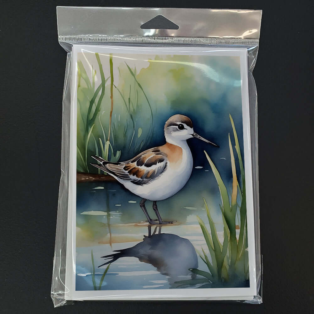 Wilson's Phalarope Bird Greeting Cards Pack of 8 Blank Cards with Envelopes Whimsical A7 Size 5x7