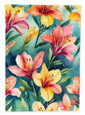 Alstroemerias Flowers House Flag 28x40 Porch Sleeve Pole Decorative Outside Yard Banner Artwork Wall Hanging, Polyester