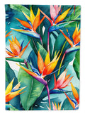 Bird of Paradise House Flag 28x40 Porch Sleeve Pole Decorative Outside Yard Banner Artwork Wall Hanging, Polyester