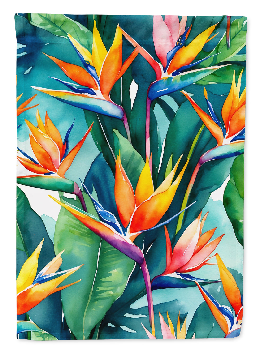 Bird of Paradise House Flag 28x40 Porch Sleeve Pole Decorative Outside Yard Banner Artwork Wall Hanging, Polyester