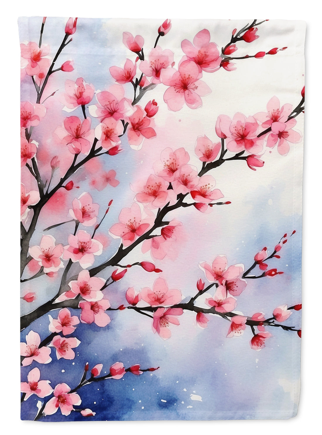 Cherry Blossoms House Flag 28x40 Porch Sleeve Pole Decorative Outside Yard Banner Artwork Wall Hanging, Polyester