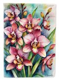 Cymbidium Orchids House Flag 28x40 Porch Sleeve Pole Decorative Outside Yard Banner Artwork Wall Hanging, Polyester