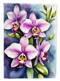 Dendrobium Orchids House Flag 28x40 Porch Sleeve Pole Decorative Outside Yard Banner Artwork Wall Hanging, Polyester