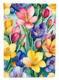 Freesia Flowers House Flag 28x40 Porch Sleeve Pole Decorative Outside Yard Banner Artwork Wall Hanging, Polyester
