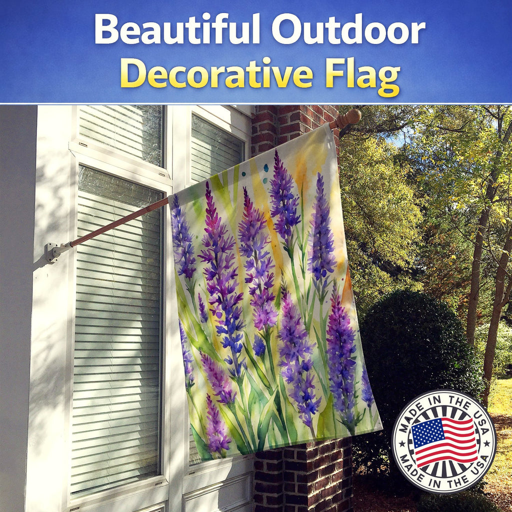 Liatris Flowers House Flag 28x40 Porch Sleeve Pole Decorative Outside Yard Banner Artwork Wall Hanging, Polyester