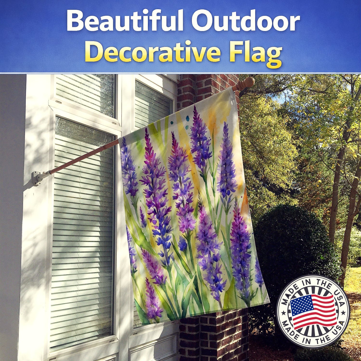 Liatris Flowers House Flag 28x40 Porch Sleeve Pole Decorative Outside Yard Banner Artwork Wall Hanging, Polyester