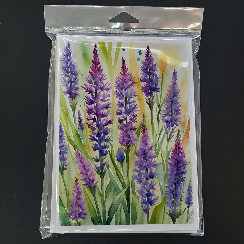 Liatris Flowers Greeting Cards Pack of 8 Blank Cards with Envelopes Whimsical A7 Size 5x7