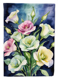 Lisianthus Flowers House Flag 28x40 Porch Sleeve Pole Decorative Outside Yard Banner Artwork Wall Hanging, Polyester