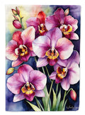 Miltoniopsis Orchids House Flag 28x40 Porch Sleeve Pole Decorative Outside Yard Banner Artwork Wall Hanging, Polyester