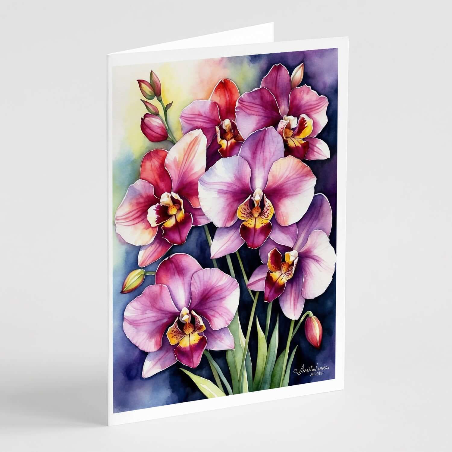 Miltoniopsis Orchids Greeting Cards Pack of 8 Blank Cards with Envelopes Whimsical A7 Size 5x7
