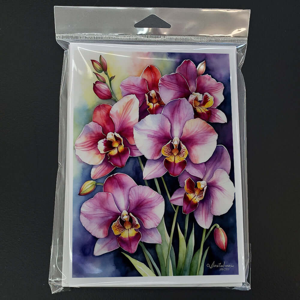 Miltoniopsis Orchids Greeting Cards Pack of 8 Blank Cards with Envelopes Whimsical A7 Size 5x7