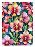 Miltoniopsis Orchids House Flag 28x40 Porch Sleeve Pole Decorative Outside Yard Banner Artwork Wall Hanging, Polyester