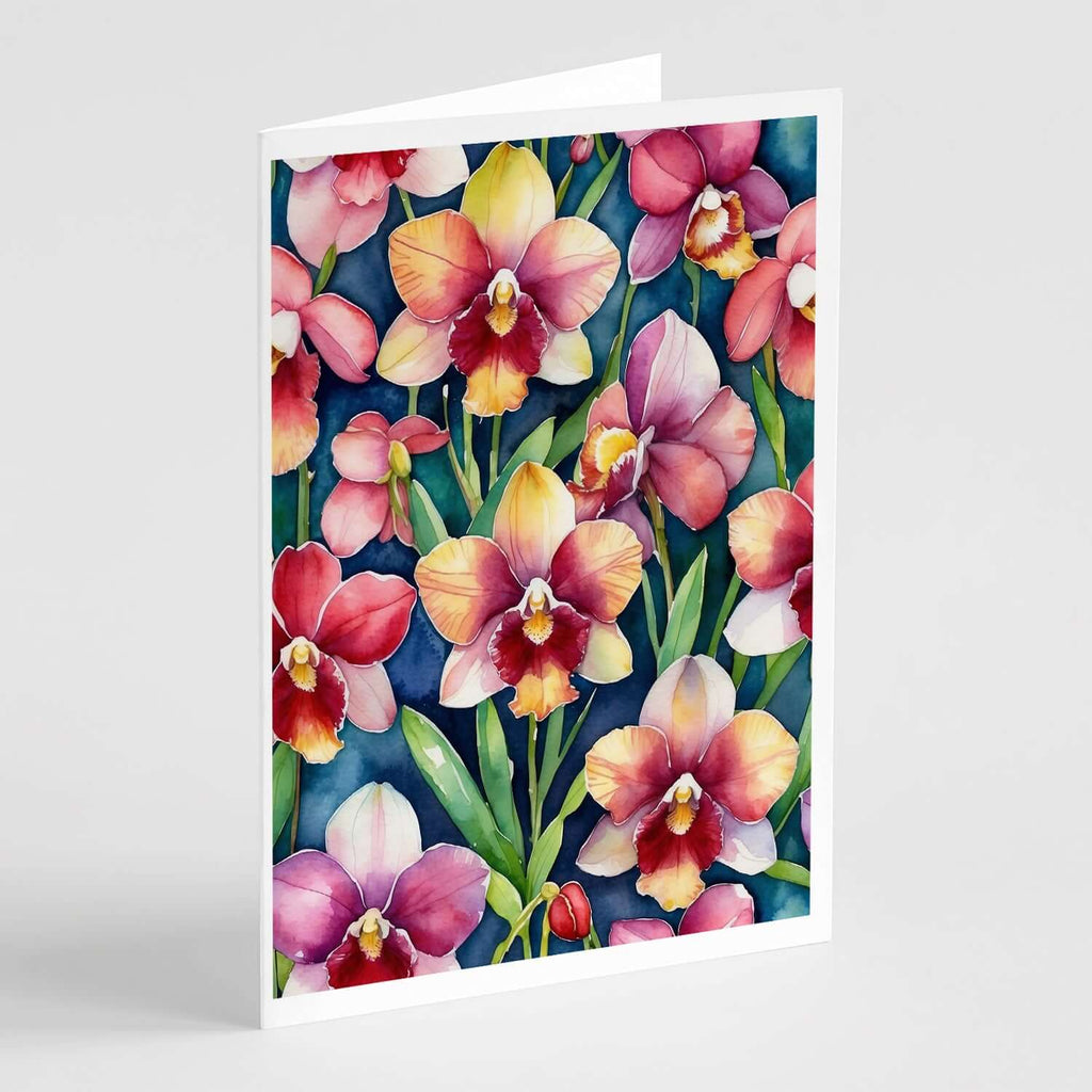 Miltoniopsis Orchids Greeting Cards Pack of 8 Blank Cards with Envelopes Whimsical A7 Size 5x7