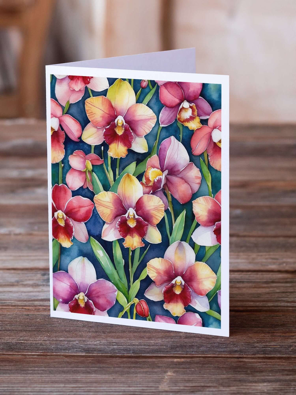Miltoniopsis Orchids Greeting Cards Pack of 8 Blank Cards with Envelopes Whimsical A7 Size 5x7