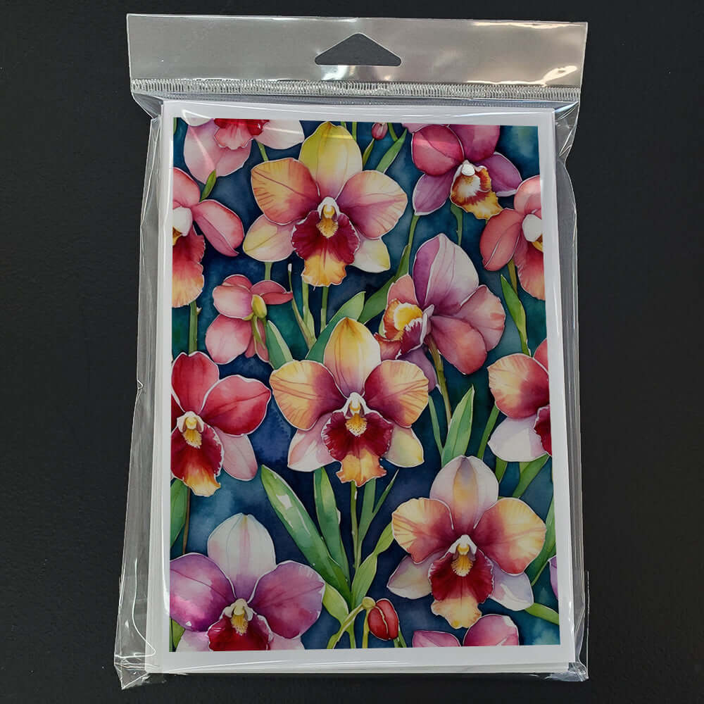 Miltoniopsis Orchids Greeting Cards Pack of 8 Blank Cards with Envelopes Whimsical A7 Size 5x7