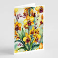 Oncidium Orchids Greeting Cards Pack of 8 Blank Cards with Envelopes Whimsical A7 Size 5x7