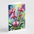 Orchids Greeting Cards Pack of 8 Blank Cards with Envelopes Whimsical A7 Size 5x7