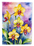 Paphiopedilum Orchids House Flag 28x40 Porch Sleeve Pole Decorative Outside Yard Banner Artwork Wall Hanging, Polyester
