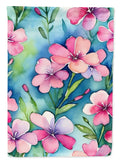 Phlox Flowers House Flag 28x40 Porch Sleeve Pole Decorative Outside Yard Banner Artwork Wall Hanging, Polyester