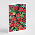 Poinsettias Greeting Cards Pack of 8 Blank Cards with Envelopes Whimsical A7 Size 5x7