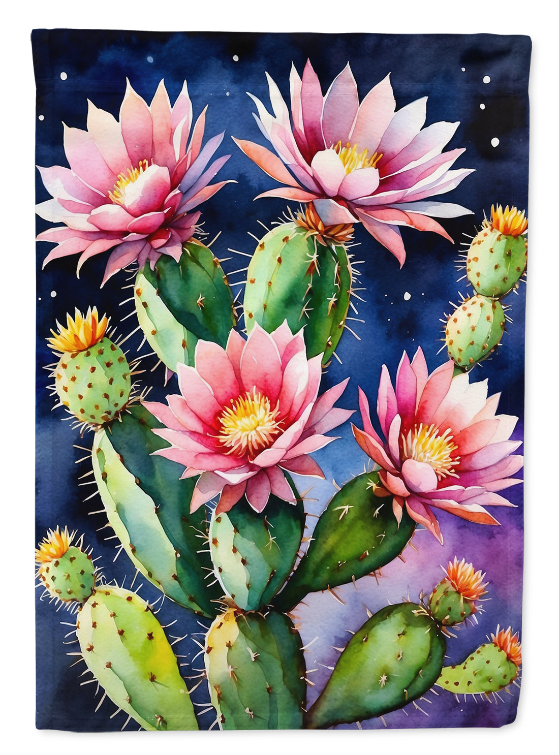 Queen of the Night Cactus House Flag 28x40 Porch Sleeve Pole Decorative Outside Yard Banner Artwork Wall Hanging, Polyester