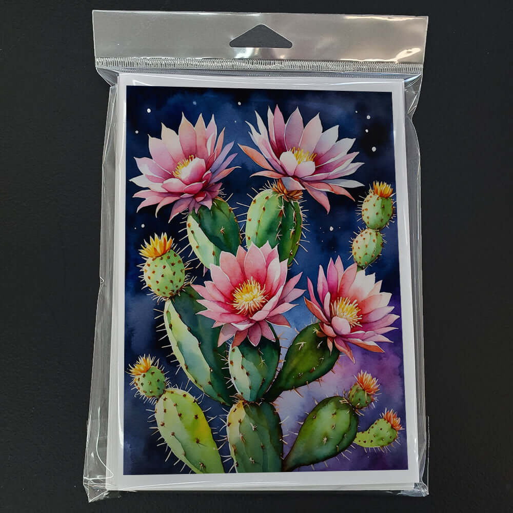 Queen of the Night Cactus Greeting Cards Pack of 8 Blank Cards with Envelopes Whimsical A7 Size 5x7