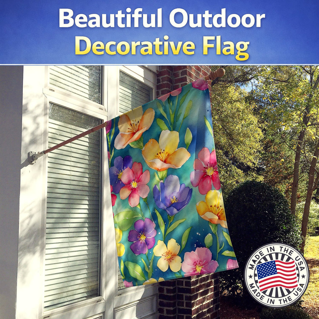 Stock, or Gillyflower Flowers House Flag 28x40 Porch Sleeve Pole Decorative Outside Yard Banner Artwork Wall Hanging, Polyester