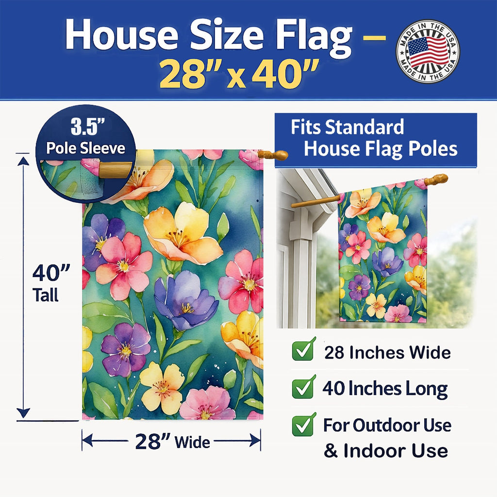 Stock, or Gillyflower Flowers House Flag 28x40 Porch Sleeve Pole Decorative Outside Yard Banner Artwork Wall Hanging, Polyester