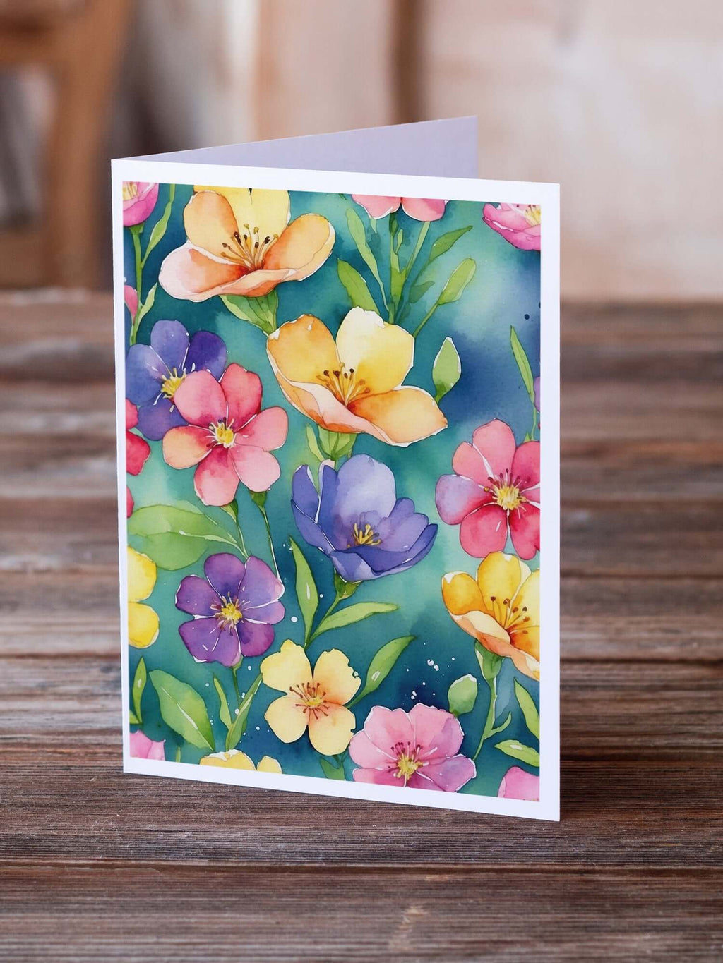 Stock, or Gillyflower Flowers Greeting Cards Pack of 8 Blank Cards with Envelopes Whimsical A7 Size 5x7