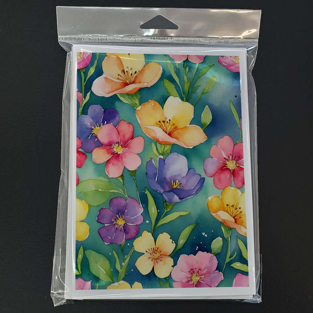 Stock, or Gillyflower Flowers Greeting Cards Pack of 8 Blank Cards with Envelopes Whimsical A7 Size 5x7