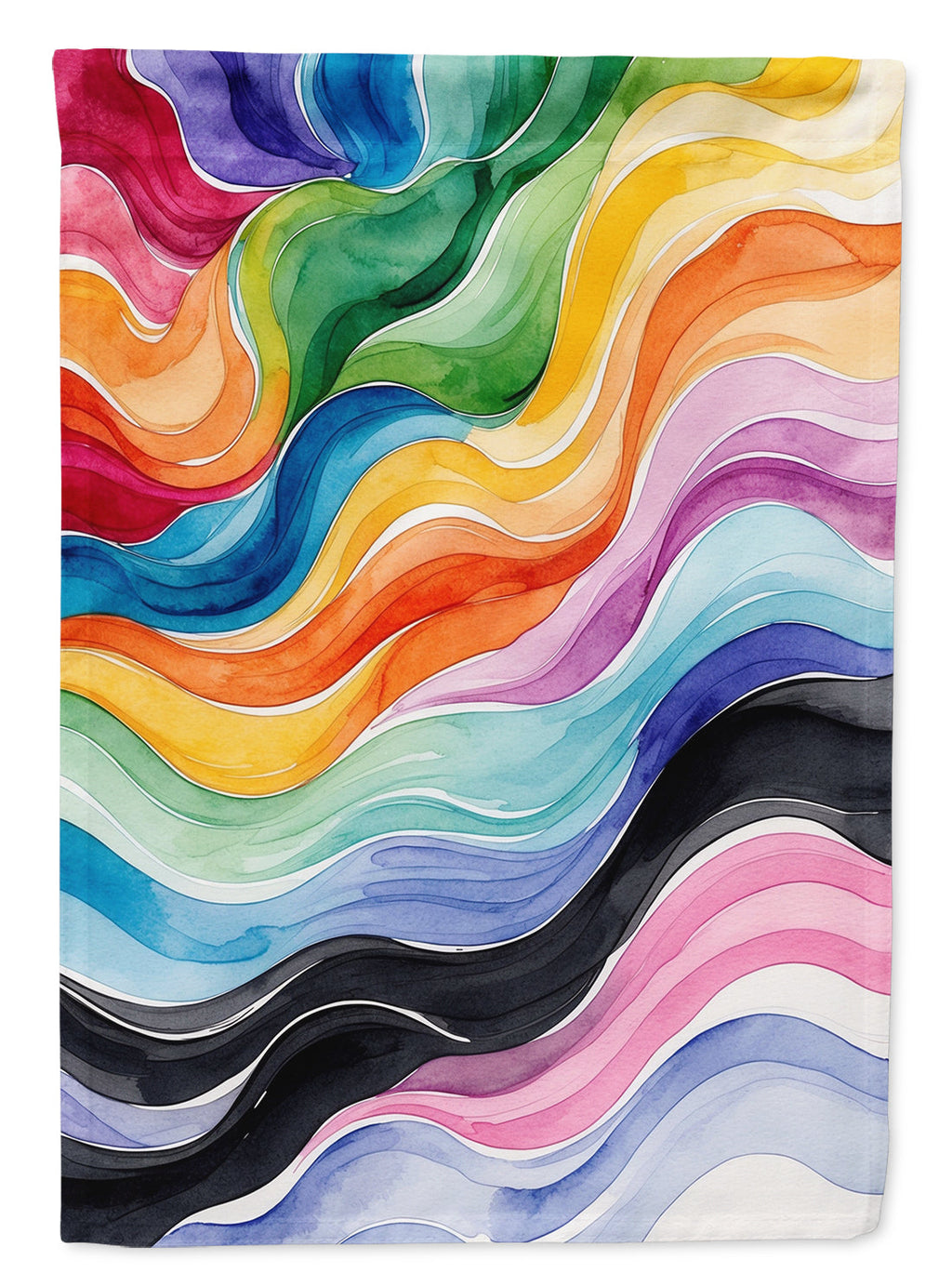 Progress Pride Waves of Unity House Flag 28x40 Porch Sleeve Pole Decorative Outside Yard Banner Artwork Wall Hanging, Polyester