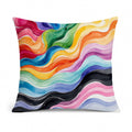 Progress Pride Waves of Unity Decorative Throw Pillow 14x14 Indoor Outdoor Accent Cushion, Fabric Cover with Insert for Sofa, Bed, Porch & Living Room