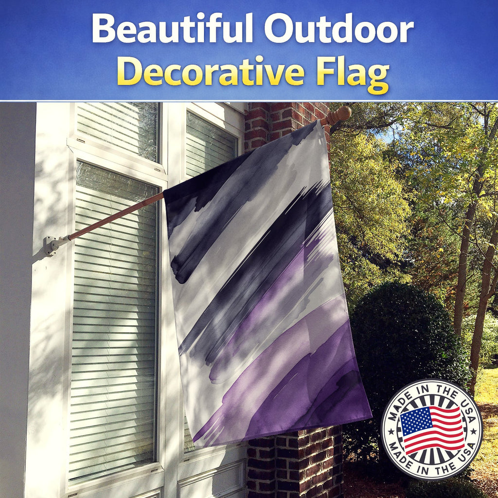 Asexual Pride House Flag 28x40 Porch Sleeve Pole Decorative Outside Yard Banner Artwork Wall Hanging, Polyester